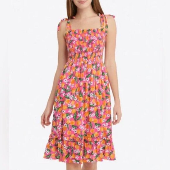 Draper James Dresses & Skirts - Draper James Taylor Smocked Dress In Orange Blossom